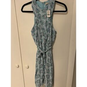 Loft Ann Taylor Crossover Halter Floral A-line Dress Size 0 Tall Lined Flowy New